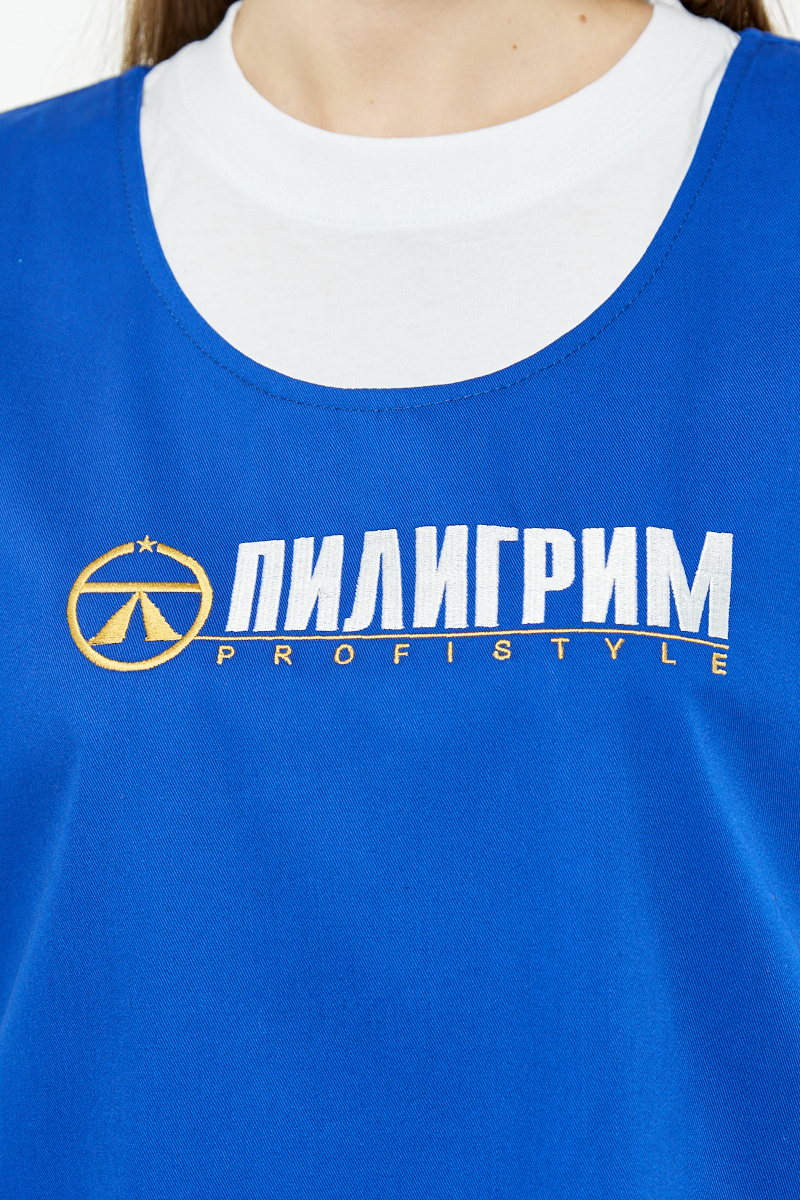 Миниатюра детальной Фартук женский  «Пилигрим» (с вышивкой), синий 18